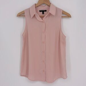 Banana Republic Factory Drapey Classic Scallop Embellished Top Women’s Size XS